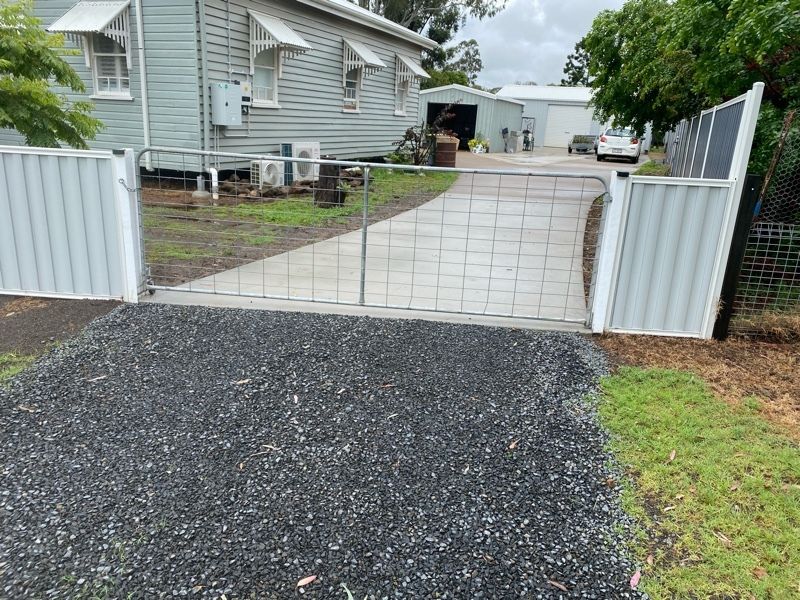 before Galvanised Mesh Sliding Gate – Steel Frame, Oakey