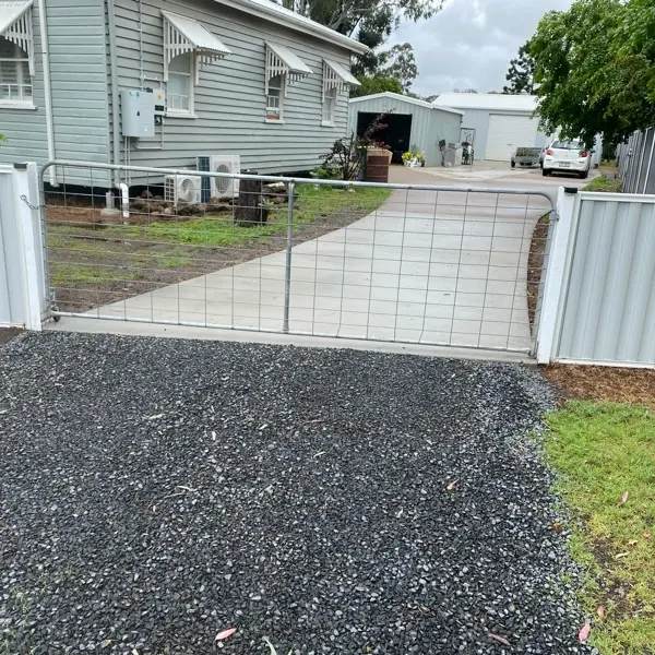 before Galvanised Mesh Sliding Gate – Steel Frame, Oakey
