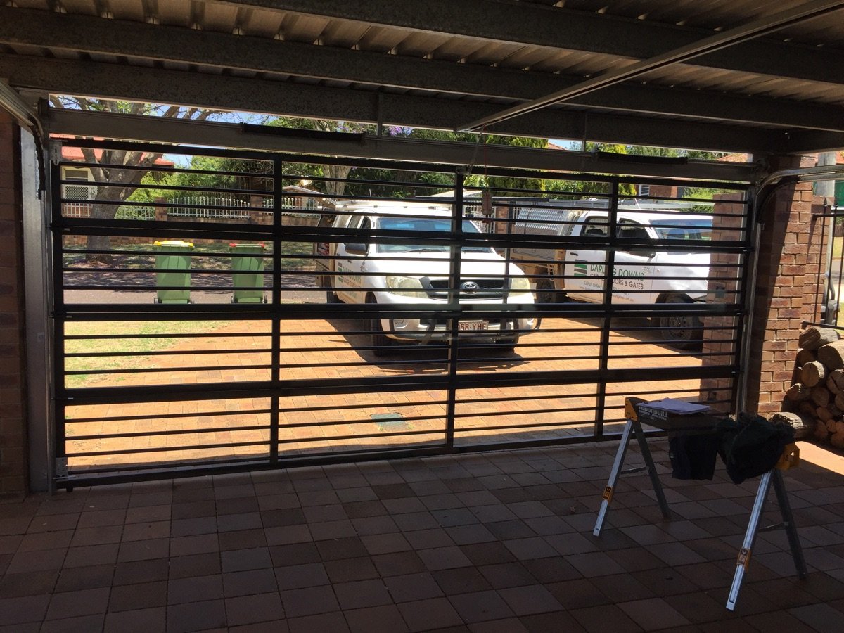 after Black Powder-coated Aluminium Custom Door – Bar Grille, South Toowoomba
