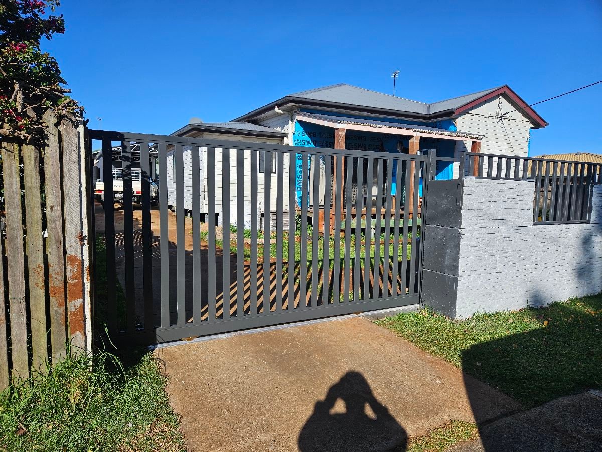 after Monument Powder-coated Aluminium Sliding Gate – Gate + Motor, Darling Heights