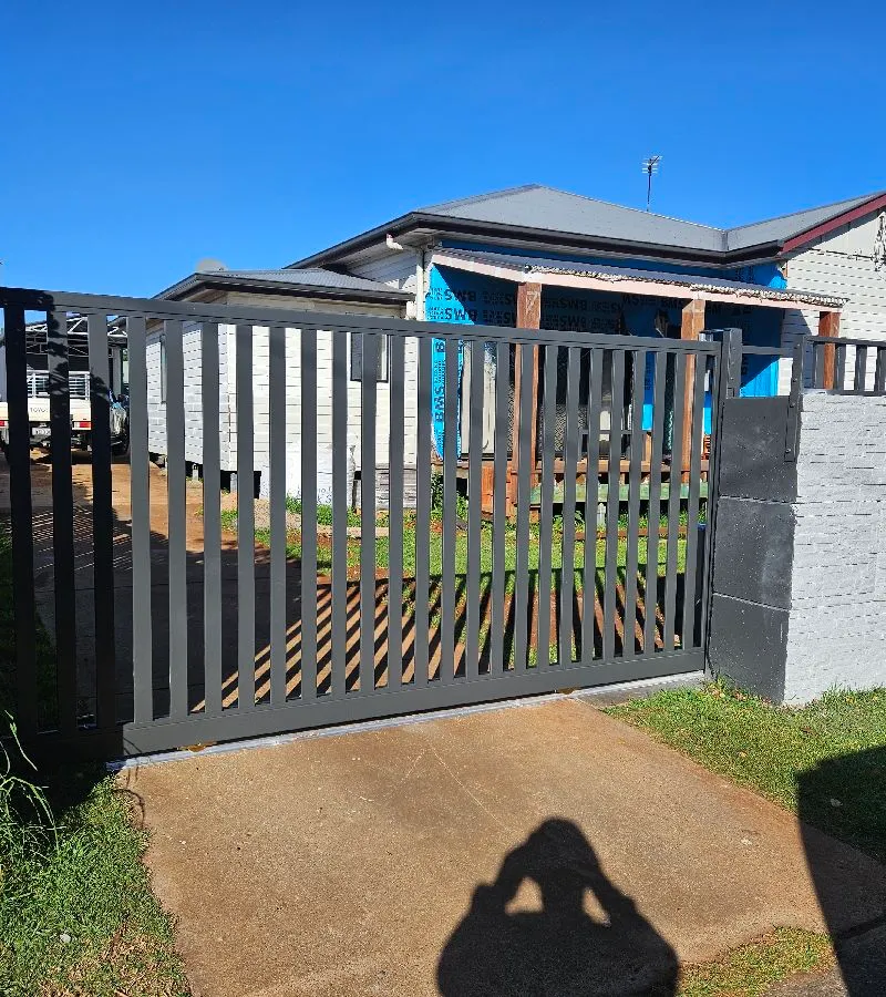 after Monument Powder-coated Aluminium Sliding Gate – Gate + Motor, Darling Heights
