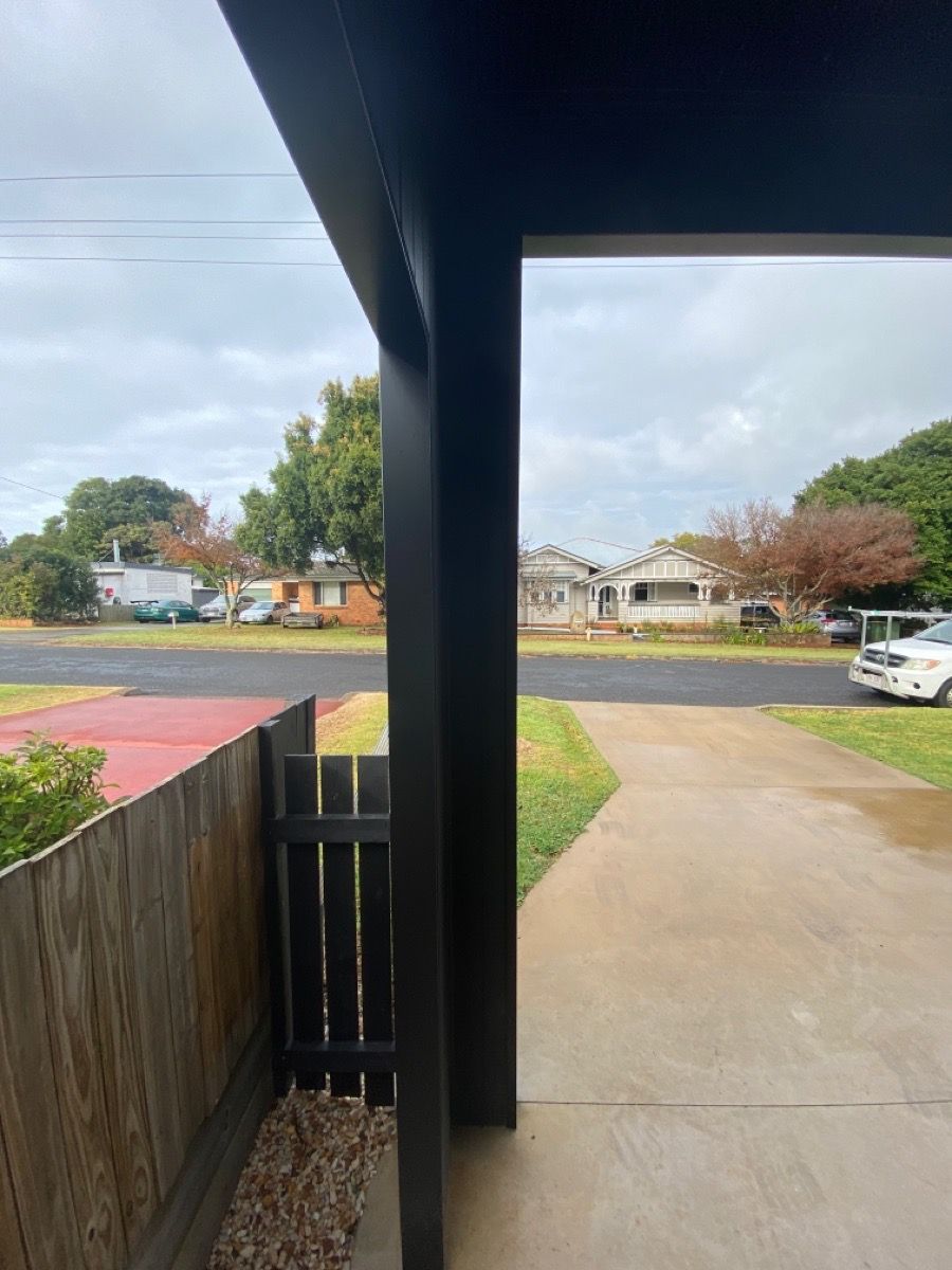 before Black Powder-coated Aluminium Custom Door – Ventilated Door, East Toowoomba