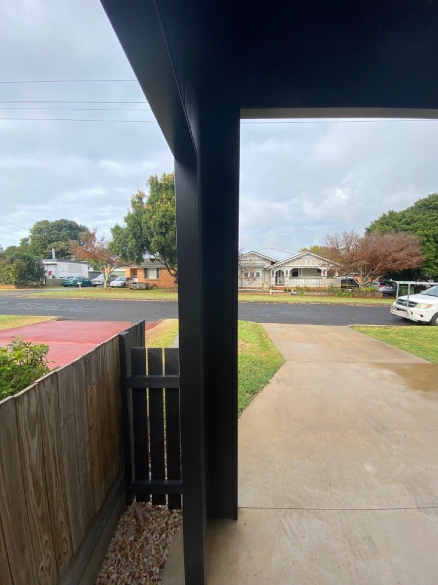 before Black Powder-coated Aluminium Custom Door – Ventilated Door, East Toowoomba