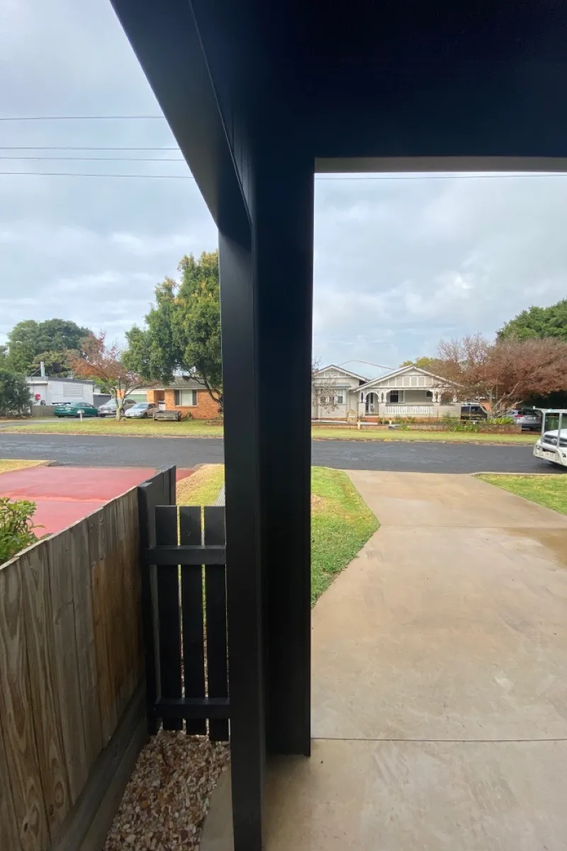before Black Powder-coated Aluminium Custom Door – Ventilated Door, East Toowoomba