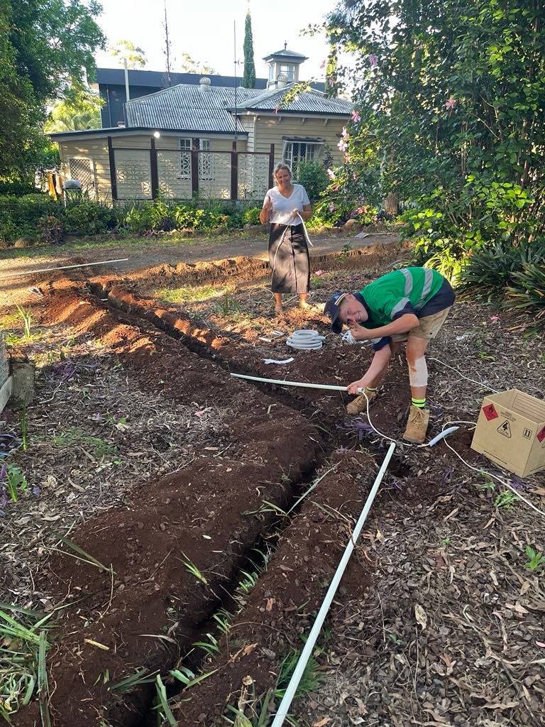 in progress N/A Timber + Galvanised Frame Action Shot – Double Swinging Gate, Newtown