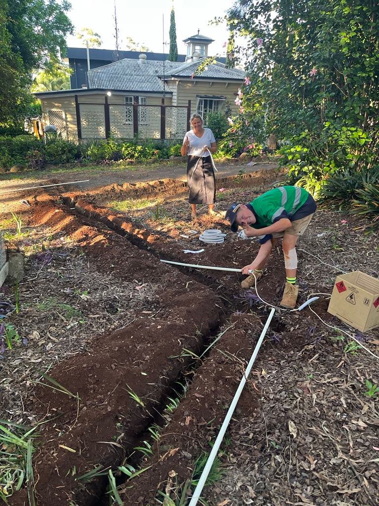 in progress N/A Timber + Galvanised Frame Action Shot – Double Swinging Gate, Newtown