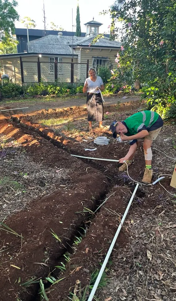 in progress N/A Timber + Galvanised Frame Action Shot – Double Swinging Gate, Newtown