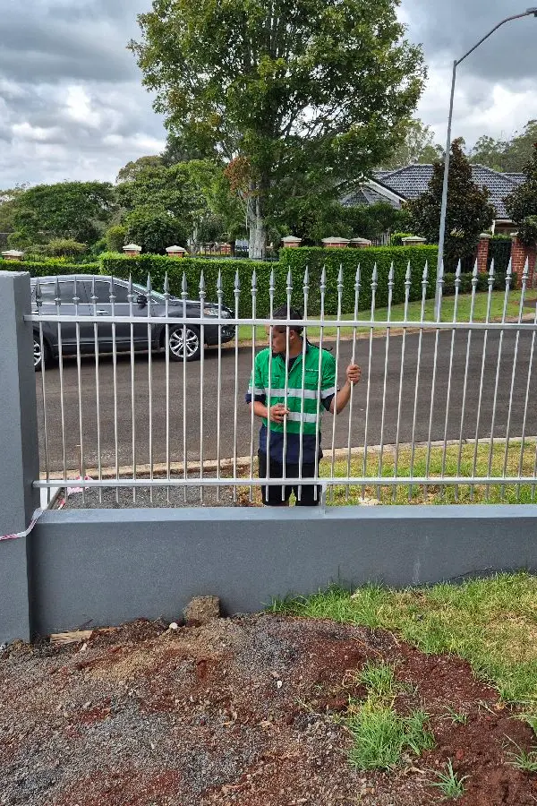 in progress Black Powder-coated Aluminium Action Shot – Gates + Fencing, Middle Ridge