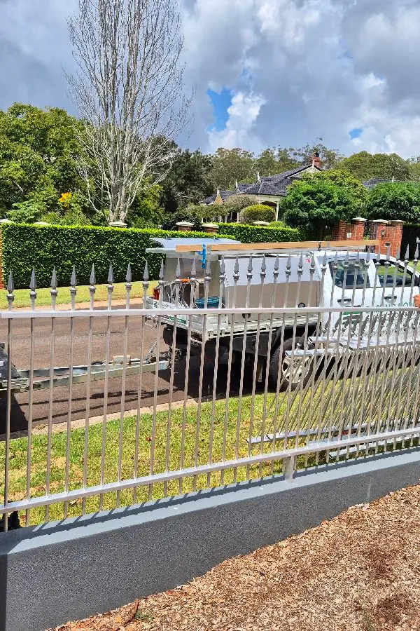 in progress Black Powder-coated Aluminium Action Shot – Gates + Fencing, Middle Ridge