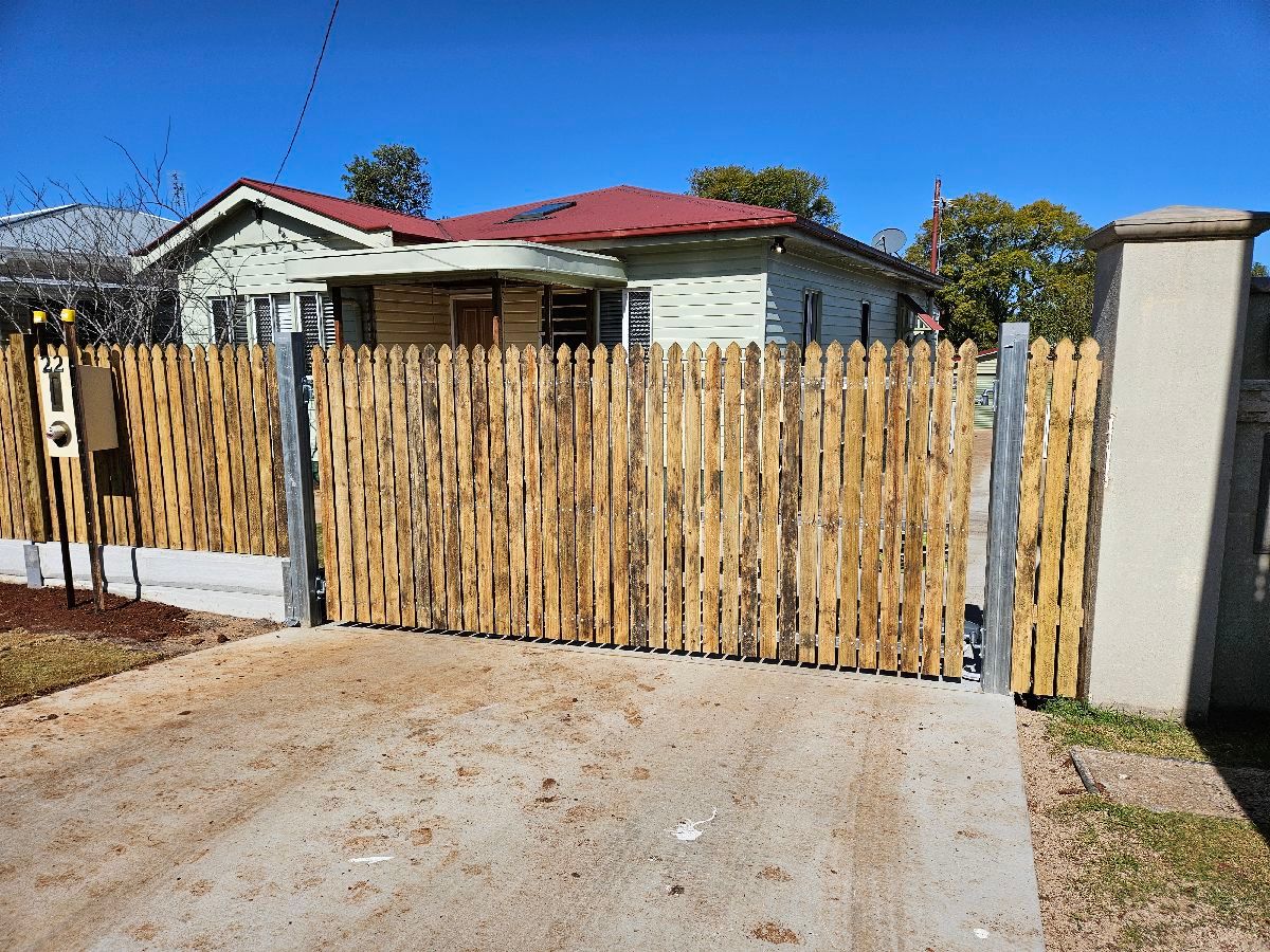 after Wood-look Timber + Galvanised Frame Swing Gate – Steel gate frames, Mount Lofty