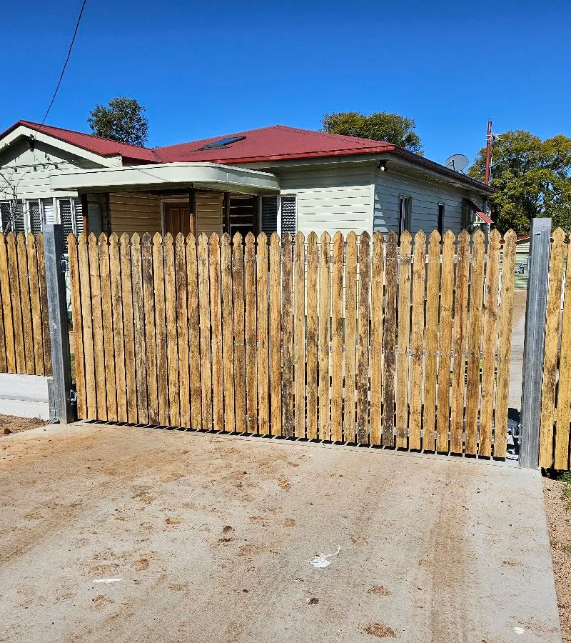 after Wood-look Timber + Galvanised Frame Swing Gate – Steel gate frames, Mount Lofty