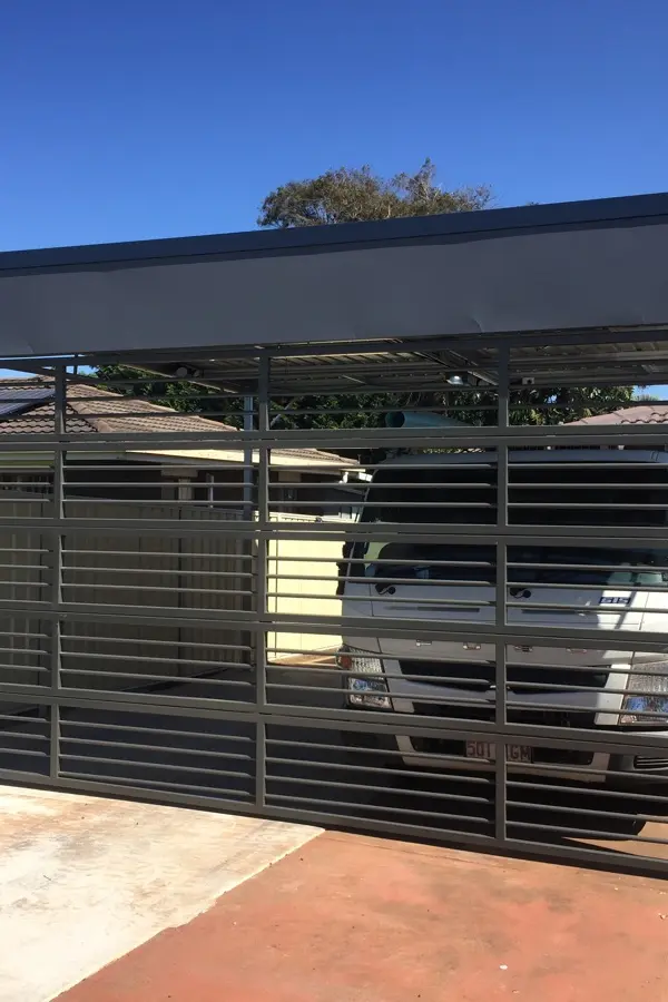 after Woodland Grey Powder-coated Aluminium Custom Door – Bar Grille, Harristown
