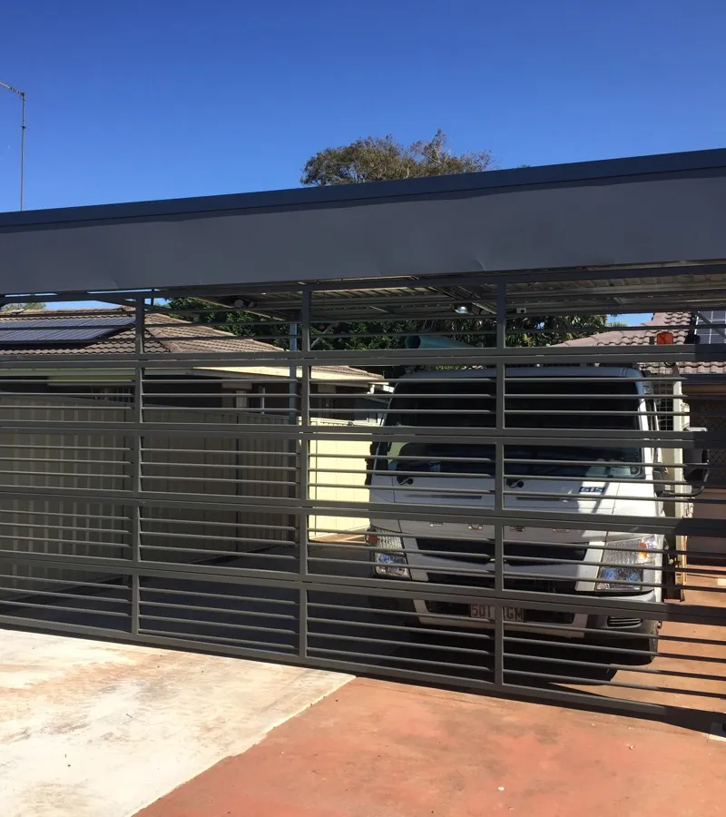 after Woodland Grey Powder-coated Aluminium Custom Door – Bar Grille, Harristown