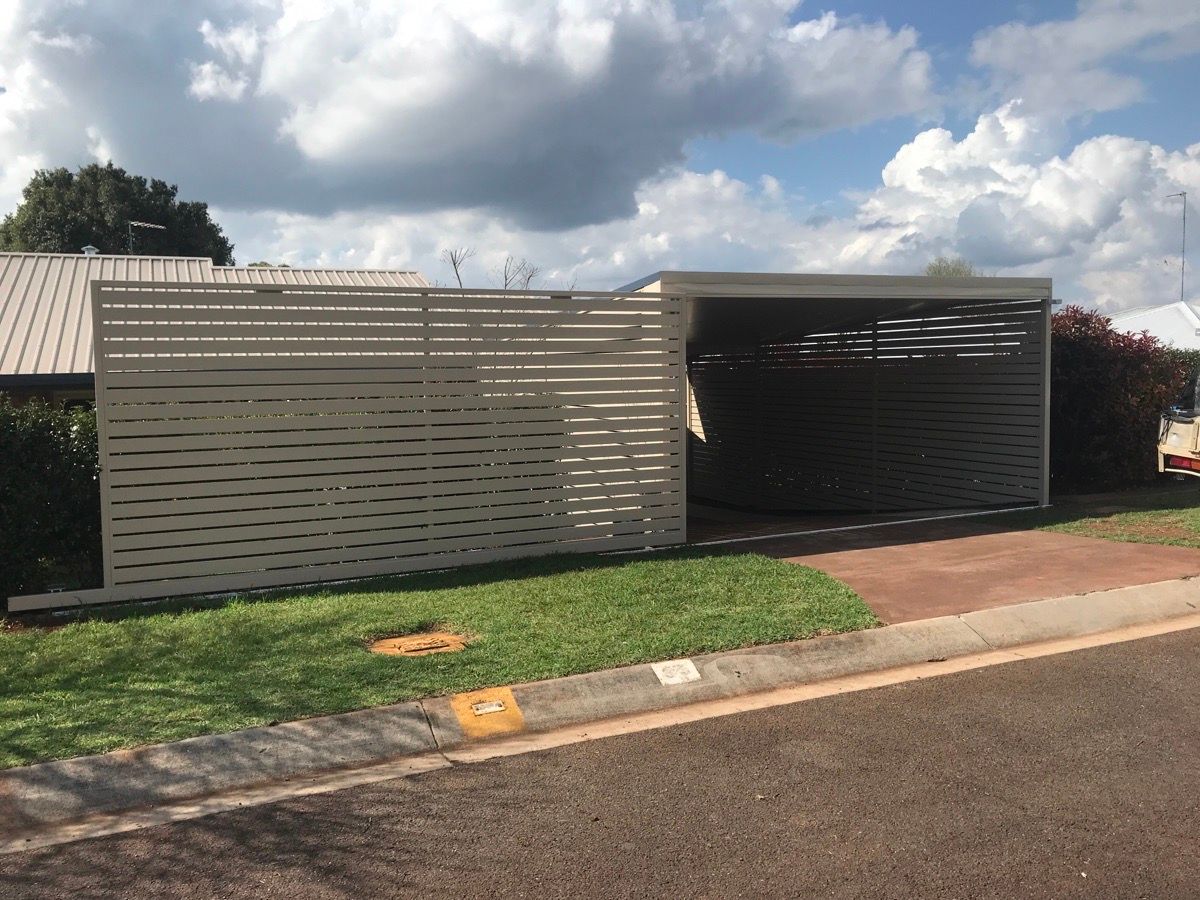after Cream Powder-coated Aluminium Sliding Gate – Slide Gate, Centenary Heights