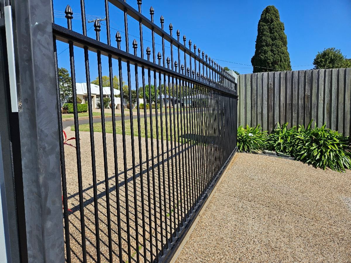 after Black Pipe-Galvanised Sliding Gate – New Gate, South Toowoomba