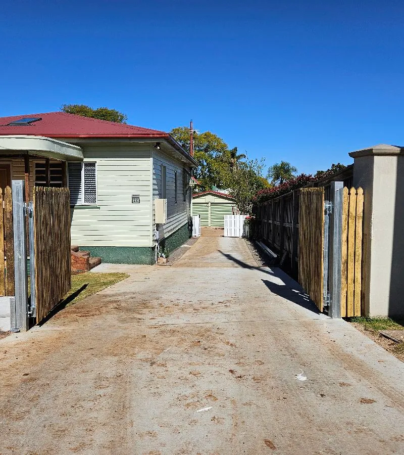 after Wood-look Timber + Galvanised Frame Swing Gate – Steel gate frames, Mount Lofty