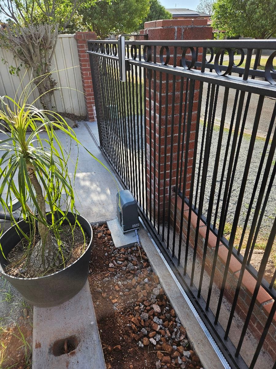 after Black Aluminium Sliding Gate – Slide + Motor (Existing Timber Gate Motorisation), Middle Ridge