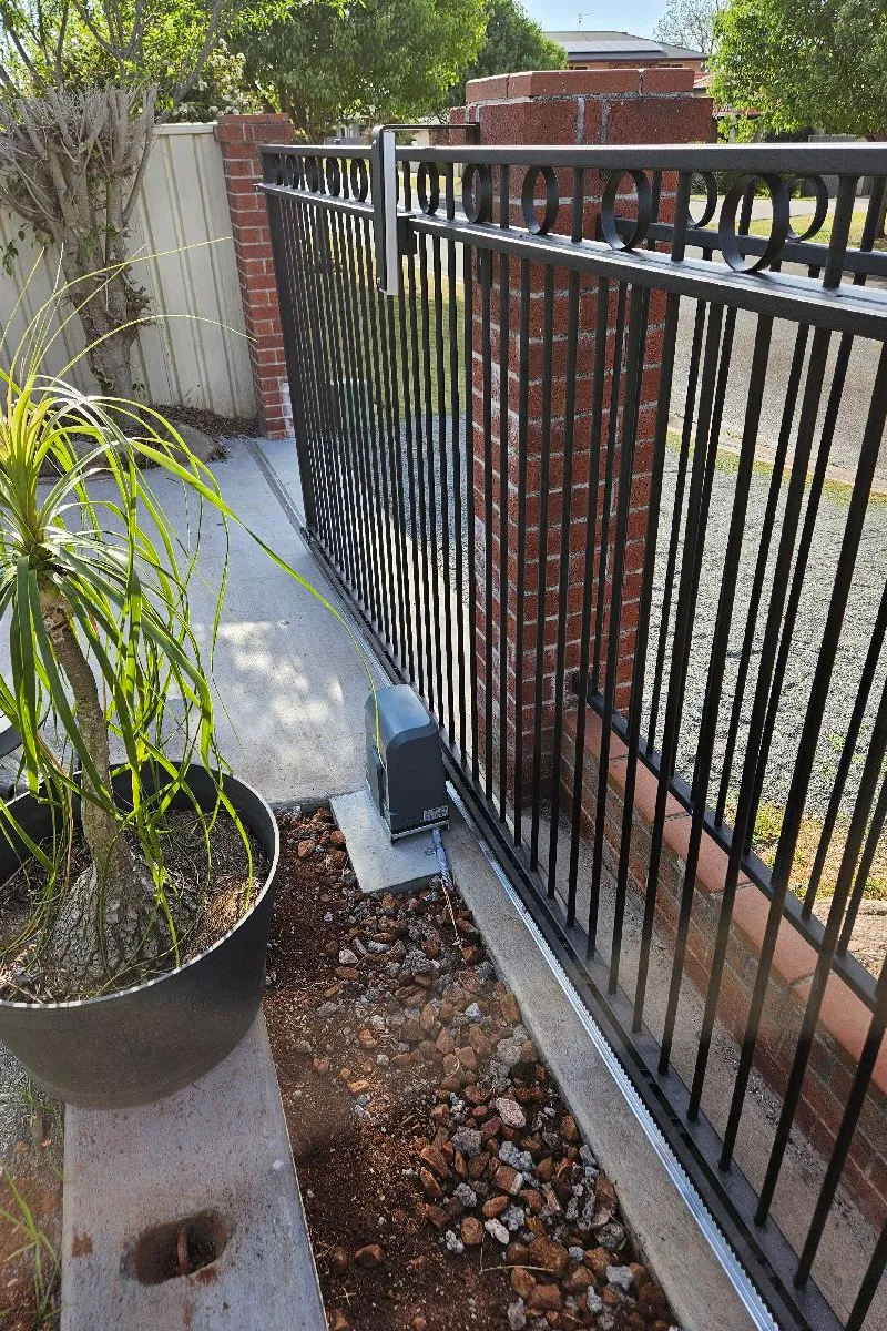 after Black Aluminium Sliding Gate – Slide + Motor (Existing Timber Gate Motorisation), Middle Ridge