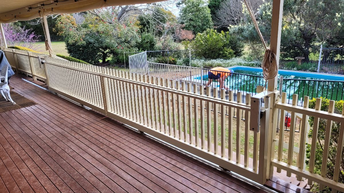 after Cream Powder-coated Steel Custom Door – Verandah Gates, Highfields