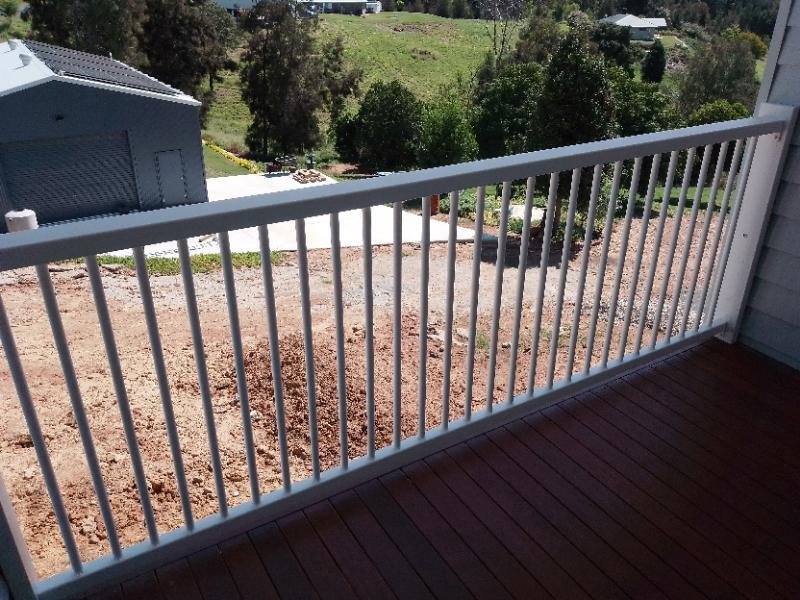after Pro Texture White Powder-coated Aluminium Custom Door – Supply and Install Powder Coated Handrail, Withcott