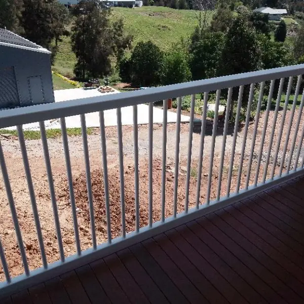 after Pro Texture White Powder-coated Aluminium Custom Door – Supply and Install Powder Coated Handrail, Withcott