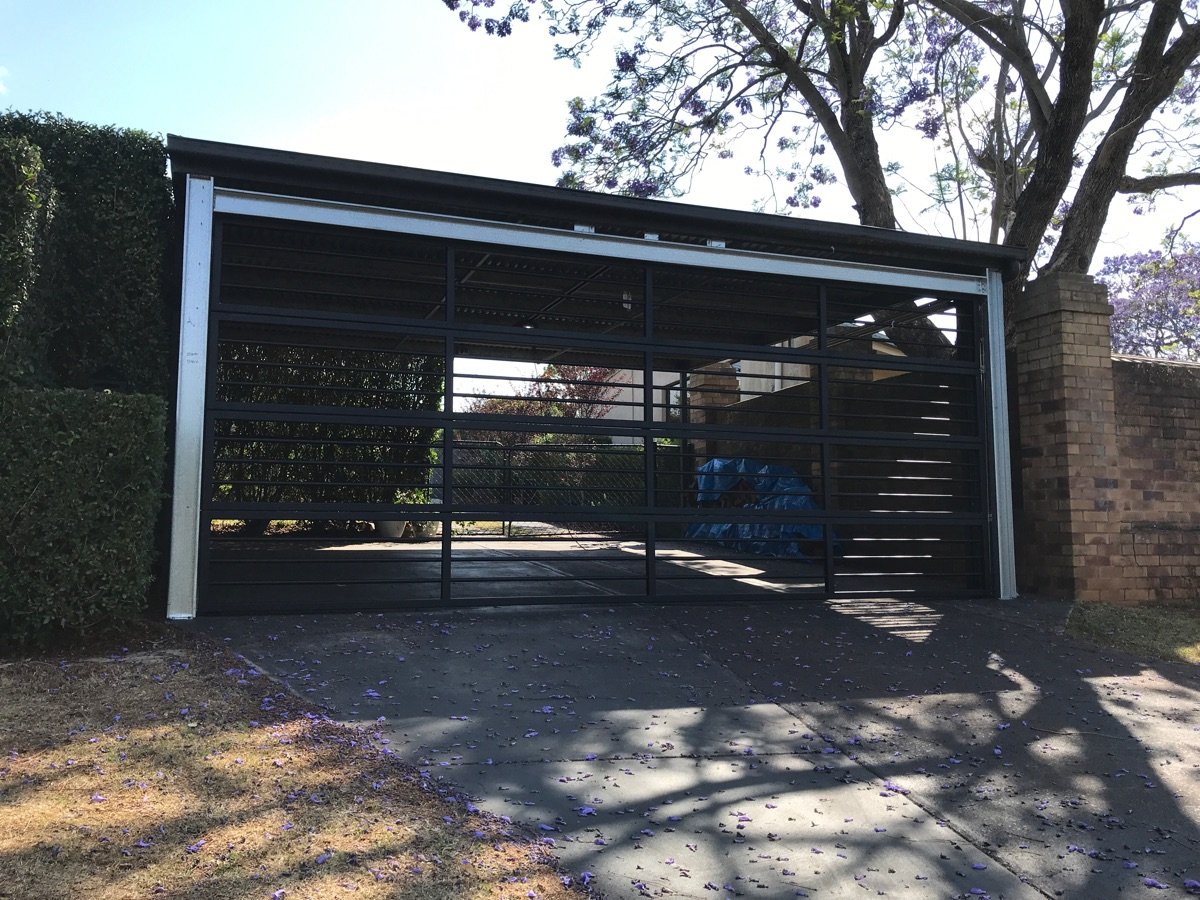 after Black Powder-coated Aluminium Custom Door – Bar Grille, Prince Henry Heights