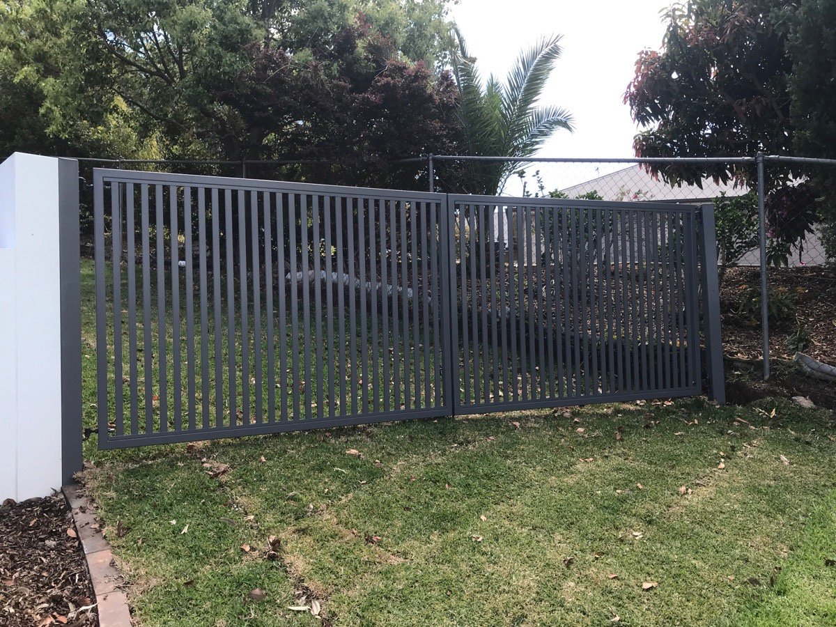 after Basalt Powder-coated Aluminium Swing Gate – GATE/FENCING, Rangeville