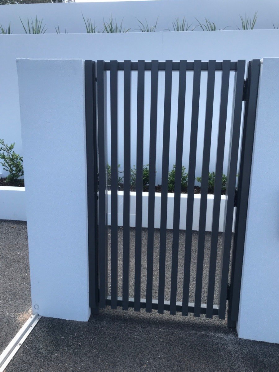 after Basalt Powder-coated Aluminium Swing Gate – GATE/FENCING, Rangeville