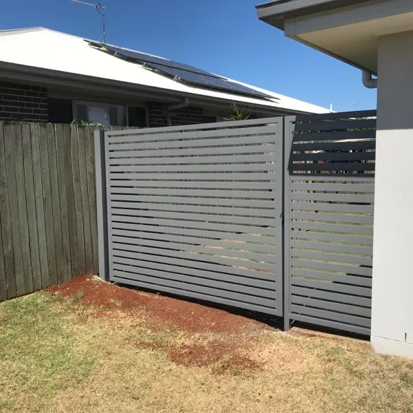 after Basalt Powder-coated Steel Swing Gate – Swing Gate install, Highfields