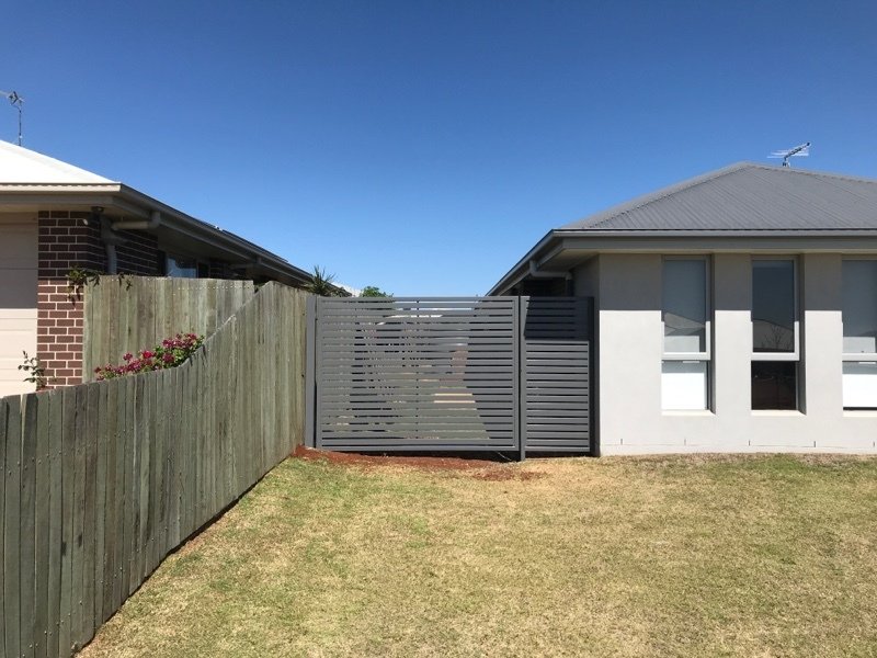 after Basalt Powder-coated Steel Swing Gate – Swing Gate install, Highfields