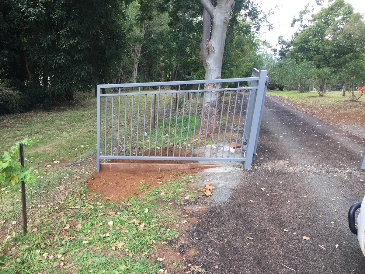 after Basalt Powder-coated Aluminium Sliding Gate – Gates, Cabarlah