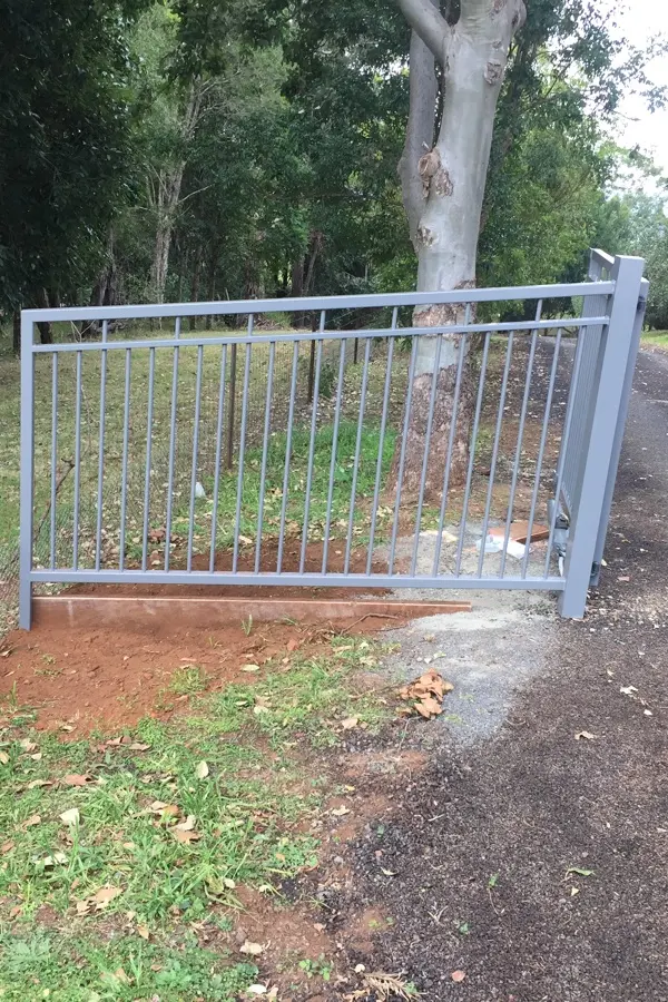 after Basalt Powder-coated Aluminium Sliding Gate – Gates, Cabarlah