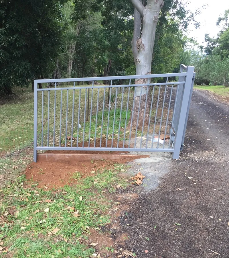 after Basalt Powder-coated Aluminium Sliding Gate – Gates, Cabarlah