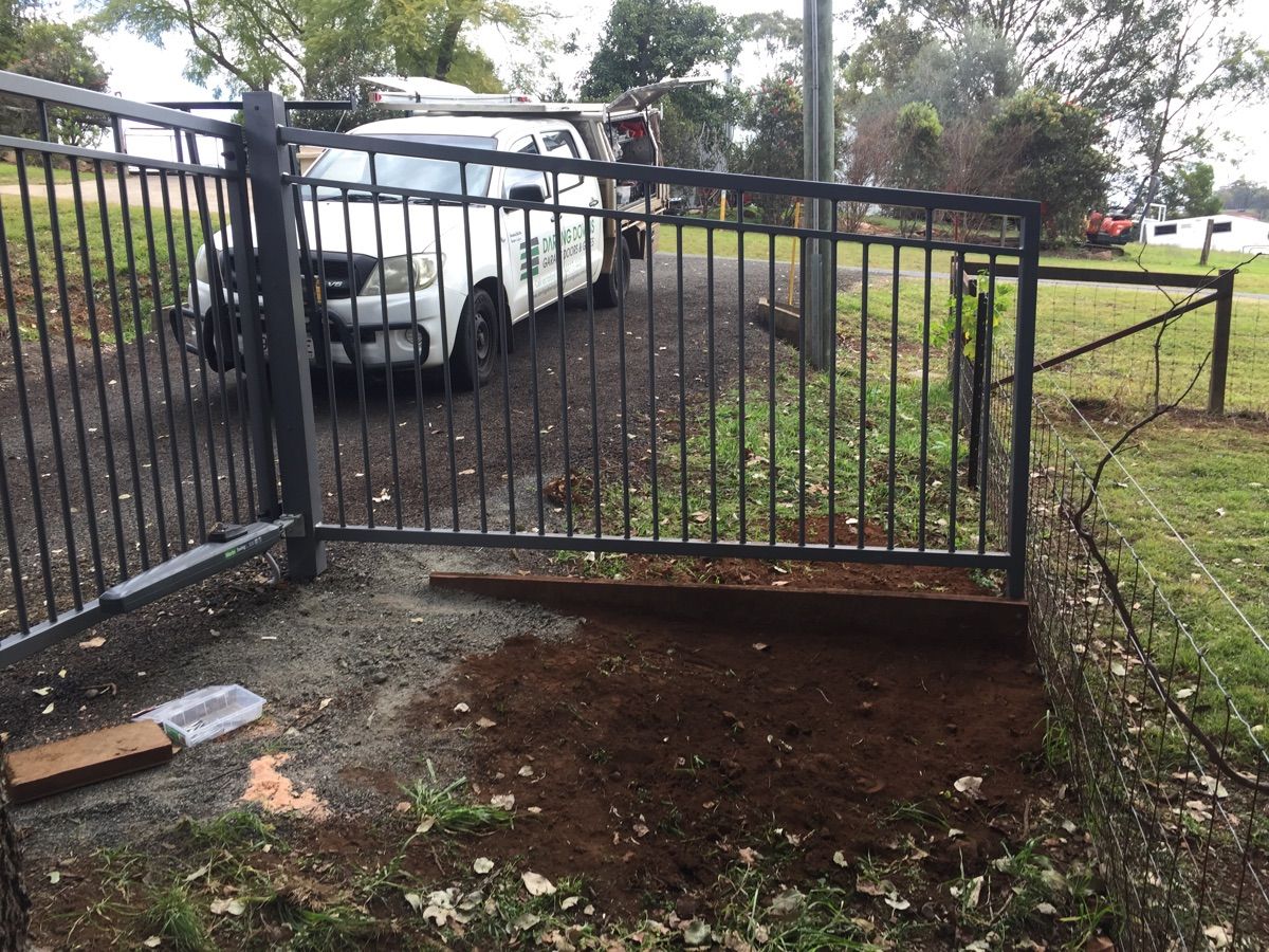 after Basalt Powder-coated Aluminium Sliding Gate – Gates, Cabarlah