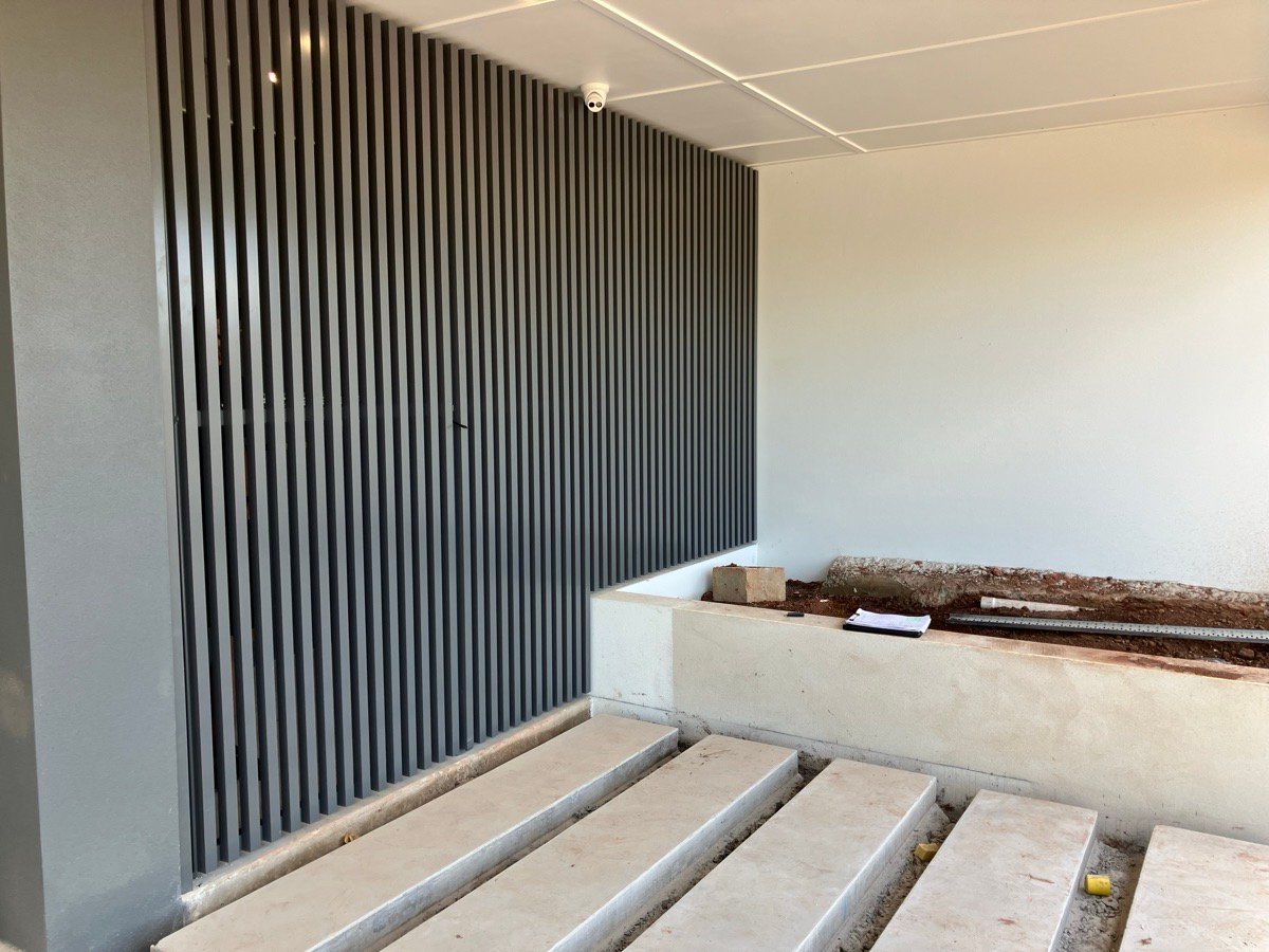after Basalt Powder-coated Steel Swing Gate – Infill Panels, Rangeville