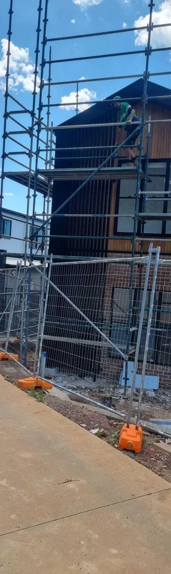 after Black Powder-coated Aluminium Custom Door – Aluminium Batten Screen, Mount Lofty