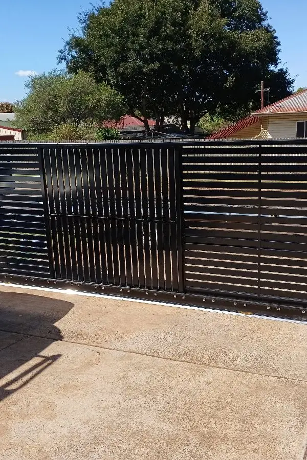 after Black Powder-coated Aluminium Sliding Gate – Slider Gate + Motor, South Toowoomba
