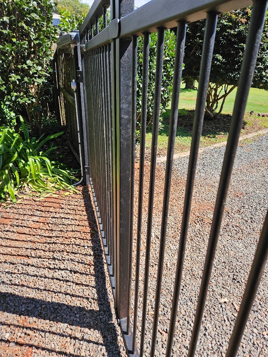after Black Powder-coated Steel Swing Gate – 4 x Posts, Highfields