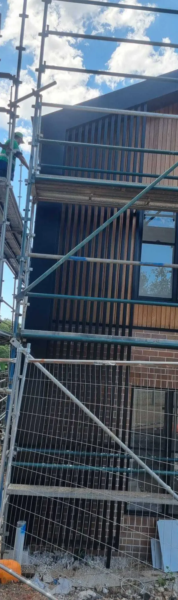 after Black Powder-coated Aluminium Custom Door – Aluminium Batten Screen, Mount Lofty