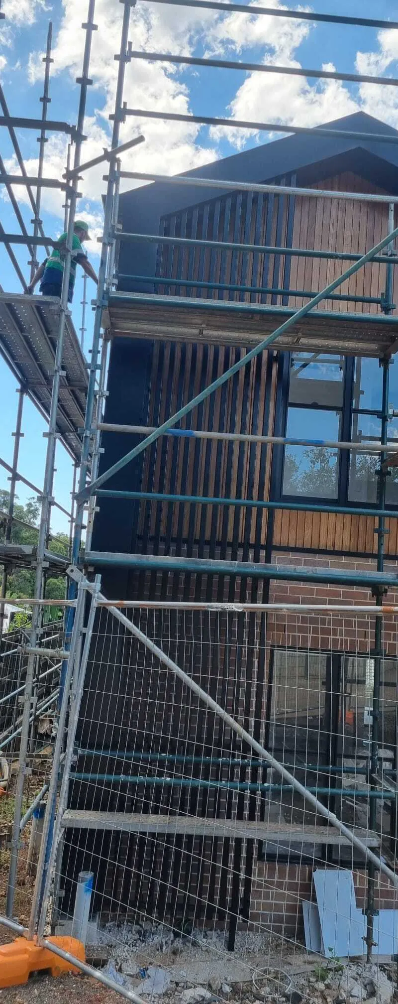 after Black Powder-coated Aluminium Custom Door – Aluminium Batten Screen, Mount Lofty