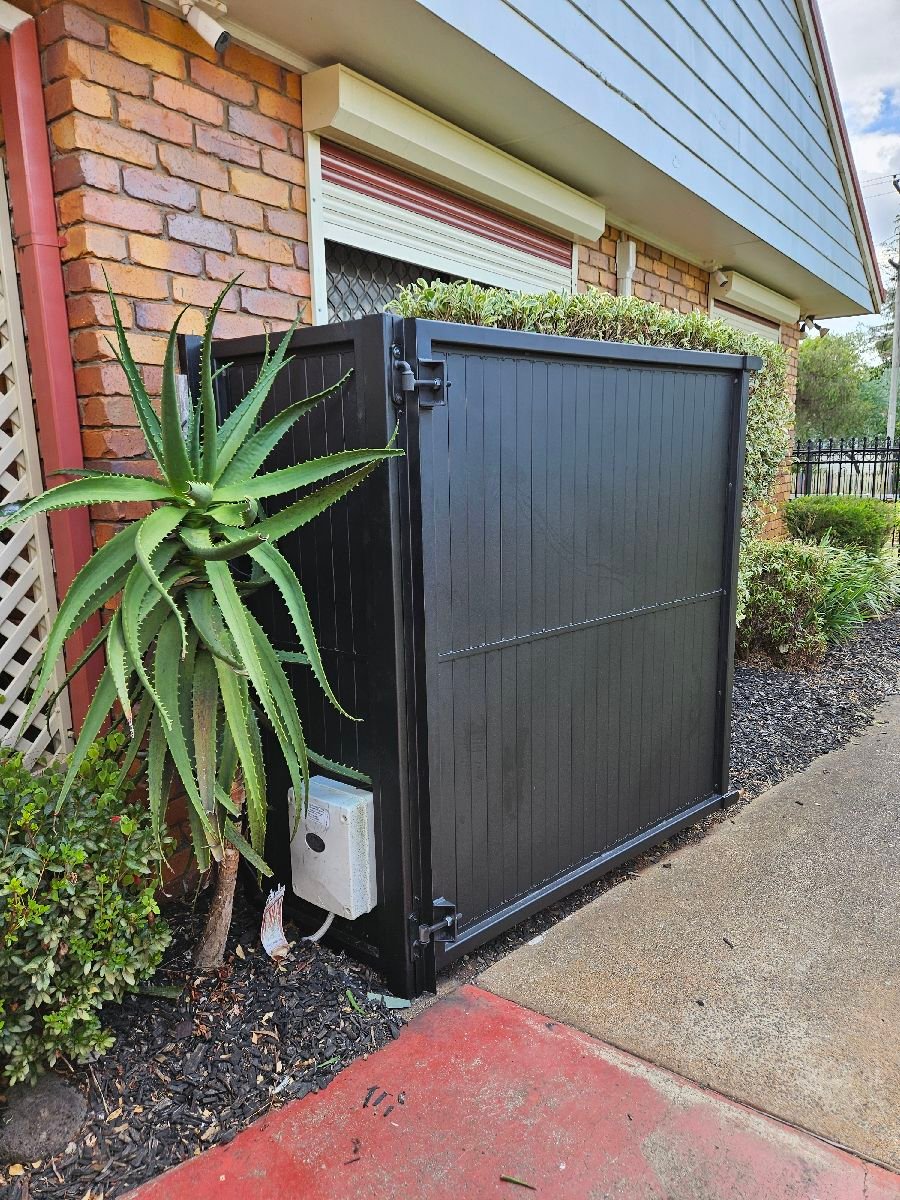 after Black Powder-coated Steel Swing Gate – Double Swing Gates, Newtown
