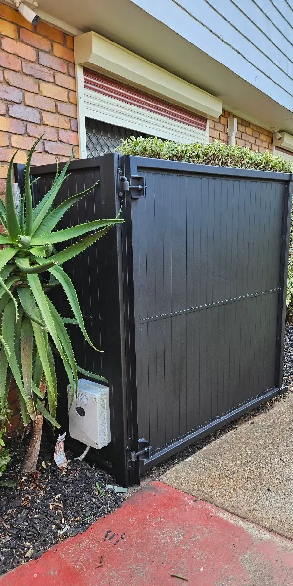 after Black Powder-coated Steel Swing Gate – Double Swing Gates, Newtown