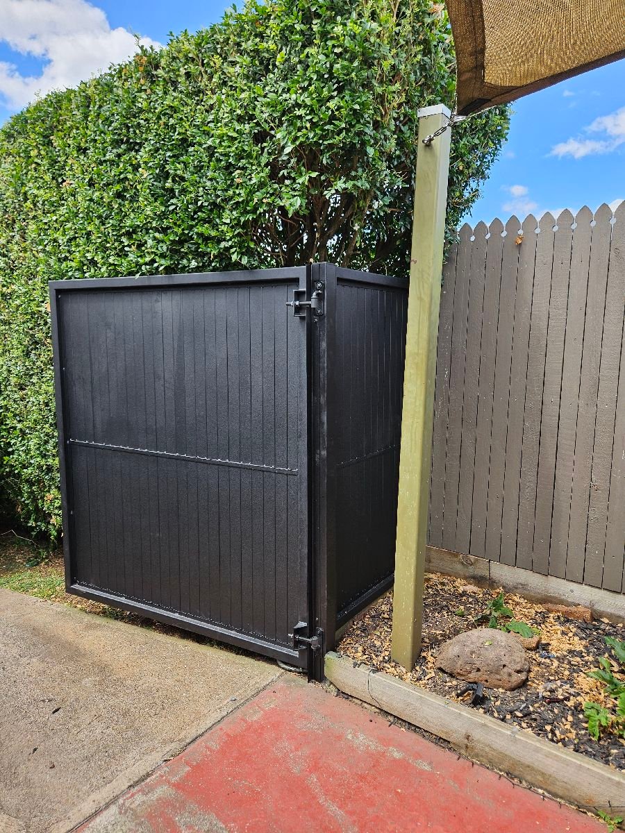after Black Powder-coated Steel Swing Gate – Double Swing Gates, Newtown