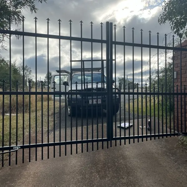 after Black Powder-coated Aluminium Swing Gate – Gate repairs, Kearneys Spring