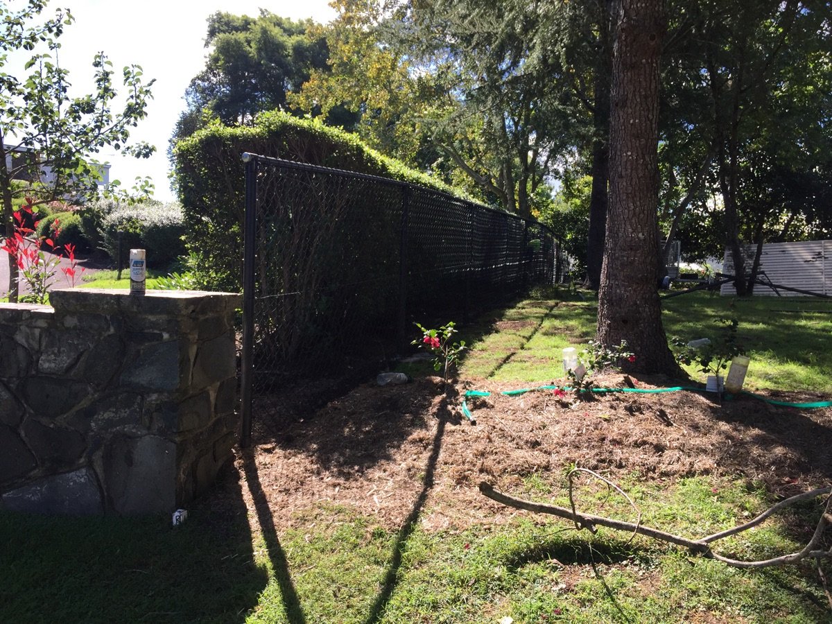 after Black Mesh Custom Door – Stage 3: Neighbouring Fence, Mount Lofty