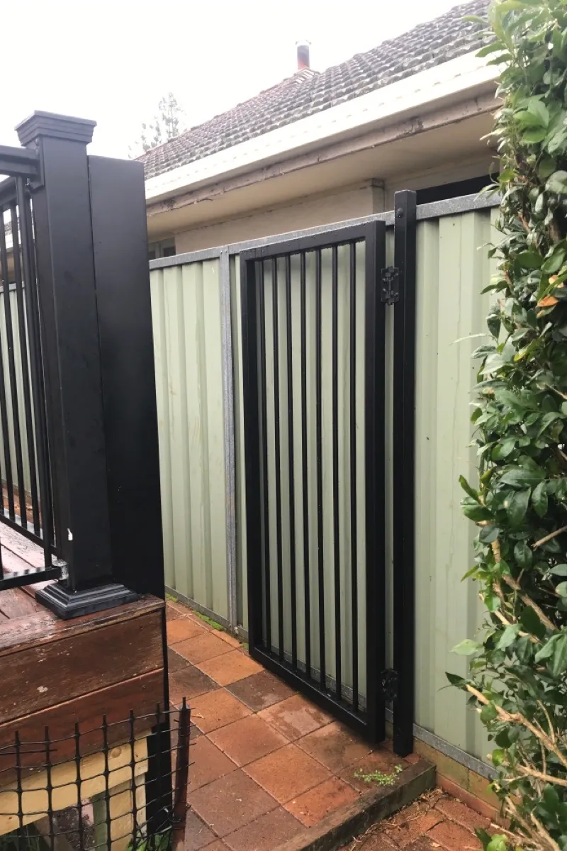 after Black Powder-coated Aluminium Swing Gate – PA Gates, South Toowoomba