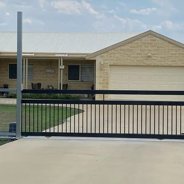 after Black Powder-coated Aluminium Sliding Gate – Slide Gate + Motor, Millmerran