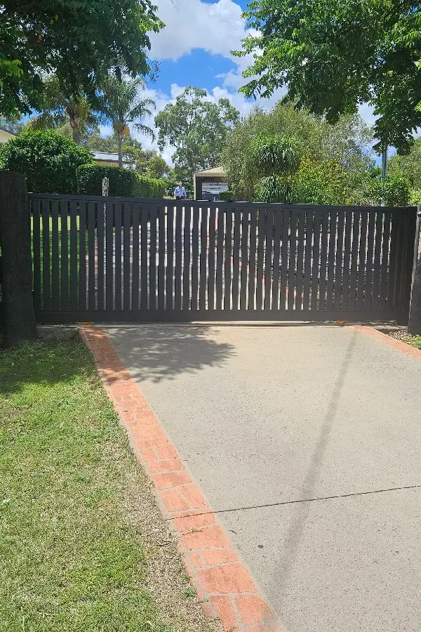 after Black Powder-coated Aluminium Sliding Gate – Gate + Motor, Gowrie Junction