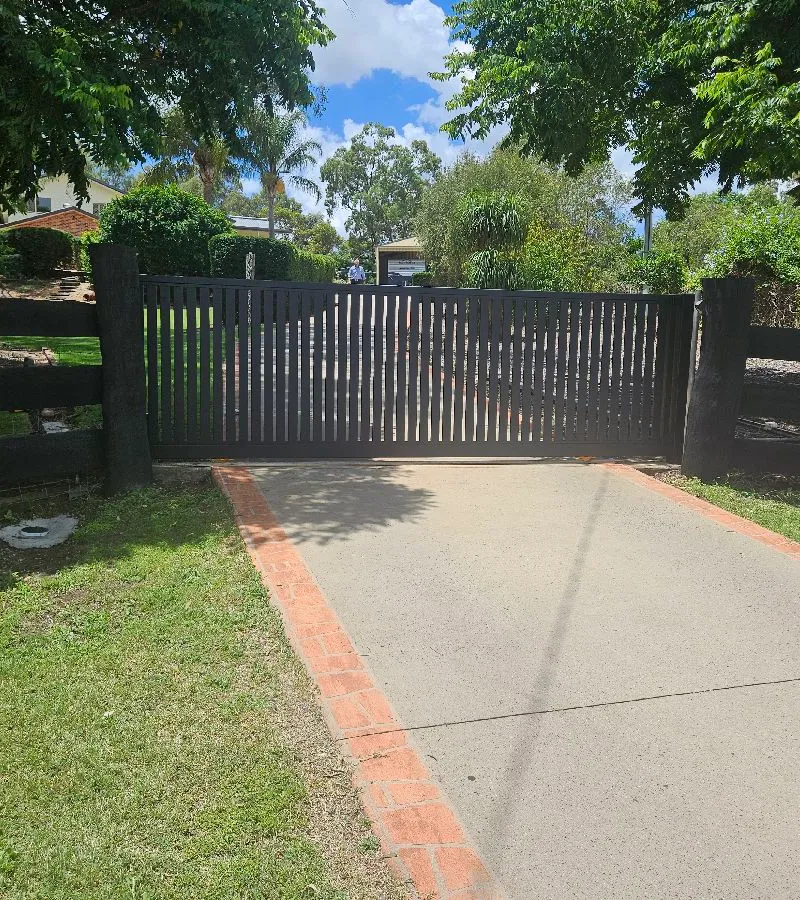 after Black Powder-coated Aluminium Sliding Gate – Gate + Motor, Gowrie Junction