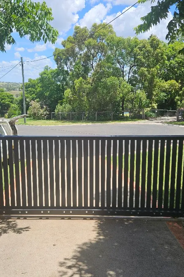 after Black Powder-coated Aluminium Sliding Gate – Gate + Motor, Gowrie Junction